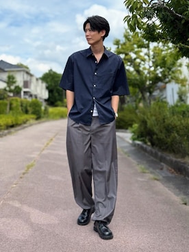 「FREAK'S STORE（フリークスストア）のスラックス（スラックス）」を使った、takamitsu suzukiさん（メンズ・179cm・30代）の夏コーディネート