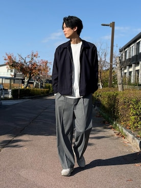 「アイテム（ブルゾン）」を使った、takamitsu suzukiさん（メンズ・179cm）の秋コーディネート