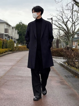 「アイテム（スラックス）」を使った、takamitsu suzukiさん（メンズ・179cm・30代）の冬コーディネート