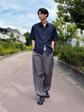「FREAK'S STORE（フリークスストア）のスラックス（スラックス）」を使った、takamitsu suzukiさん（メンズ・179cm・30代）の夏コーディネート