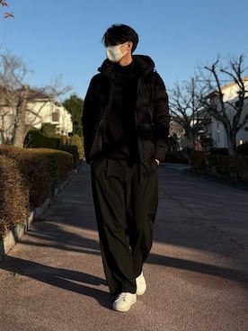 「アイテム（スラックス）」を使った、takamitsu suzukiさん（メンズ・179cm・30代）の冬コーディネート