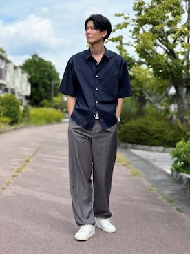 「FREAK'S STORE（フリークスストア）のスラックス（スラックス）」を使った、takamitsu suzukiさん（メンズ・179cm・30代）の夏コーディネート