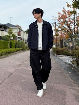 「tk.TAKEO KIKUCHI（ティーケータケオキクチ）のジップアップブルゾン（ブルゾン）」を使った、takamitsu suzukiさん（メンズ・179cm・30代）の秋コーディネート