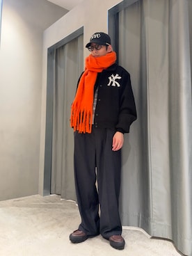 「アイテム（スタジャン）」を使った、SHINさん（メンズ・167cm）の秋コーディネート