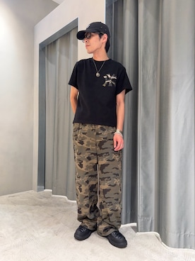 「アイテム（スウェットパンツ）」を使った、SHINさん（メンズ・167cm）の夏コーディネート