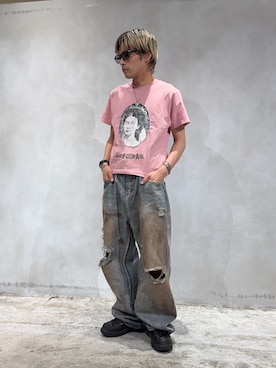 「WHO'S WHO gallery（フーズフーギャラリー）のアイテム（デニムパンツ）」を使った、SHINさん（メンズ・167cm）の春コーディネート