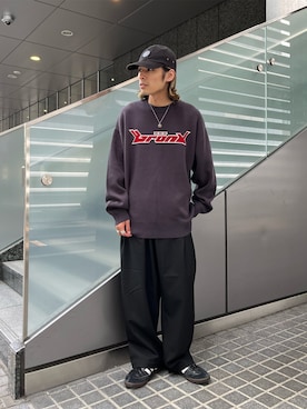 「Sourcream（サワークリーム）のアイテム（スラックス）」を使った、SHINさん（メンズ・167cm）の秋コーディネート