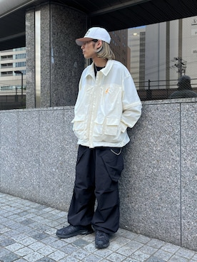 「Sourcream（サワークリーム）のアイテム（トップス）」を使った、SHINさん（メンズ・167cm）の秋コーディネート
