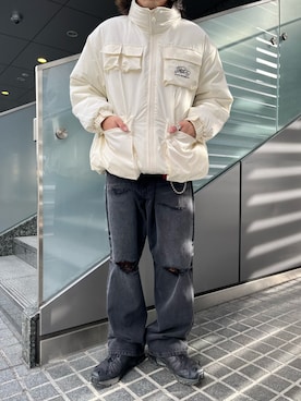 「ストリートカジュアル」｜「アイテム（ブルゾン）」を使った、SHINさん（メンズ・167cm）の冬コーディネート