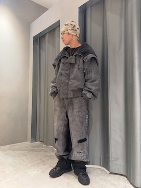 「アイテム（ミリタリージャケット）」を使った、SHINさん（メンズ・167cm）の秋コーディネート