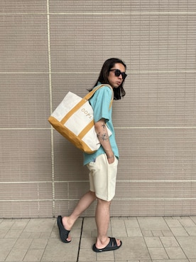 「URBAN RESEARCH Sonny Label（アーバンリサーチサニーレーベル）のアイテム（バッグ）」を使った、マルヤマ　さん（メンズ・171cm）の夏コーディネート