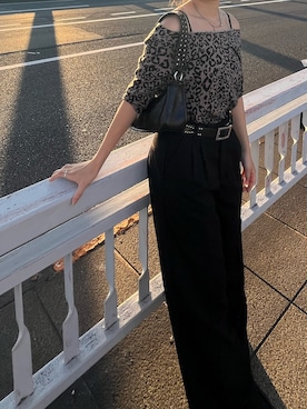 「H&M（エイチ・アンド・エム）のアイテム（スラックス）」を使った、CHIKAさん（レディース・157cm）の秋コーディネート