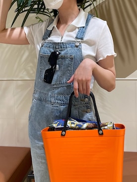 「ピクニック」｜「アイテム（オールインワン・サロペット）」を使った、CHIKAさん（レディース・158cm）の夏コーディネート