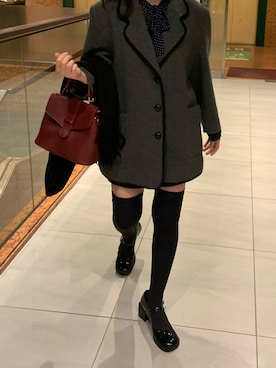 「CHARLES & KEITH（チャールズ & キース）のアイテム」を使った、CHIKAさん（レディース・158cm）の冬コーディネート