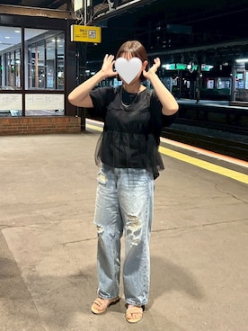 「アイテム（Tシャツ/カットソー）」を使った、まっちゃんさん（レディース・156cm・20代）の夏コーディネート