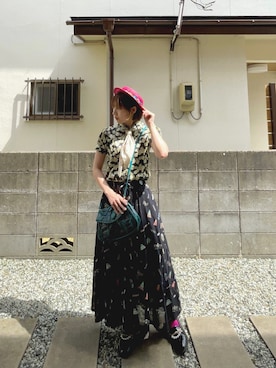 「AHCAHCUM.muchacha（アチャチュムムチャチャ）のアイテム」を使った、♧arin♧さん（レディース・156cm）の夏コーディネート