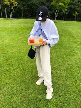「AIR MAX」｜「アイテム（スウェットパンツ）」を使った、xamさん（レディース・150cm）の秋コーディネート