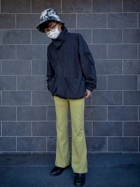 「Adoon plain（アドーンプレーン）のアイテム（パンツ）」を使った、りおさん（メンズ・172cm・20代）の冬コーディネート