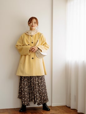 「カラーコート」｜「アイテム（ワンピース/ドレス）」を使った、natsukoakahani さん（レディース・165cm）の秋コーディネート