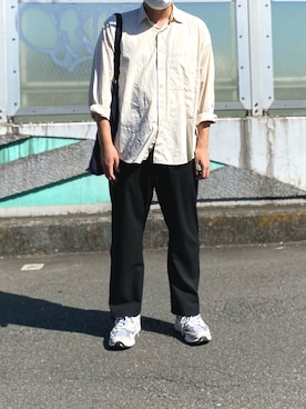「YAECA（ヤエカ）のアイテム（その他パンツ）」を使った、レインさん（メンズ・174cm）の秋コーディネート
