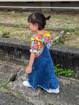 「CIAOPANIC TYPY（チャオパニックティピー）のアイテム（オールインワン・サロペット）」を使った、なつみかんさん（キッズ・92cm）の夏コーディネート