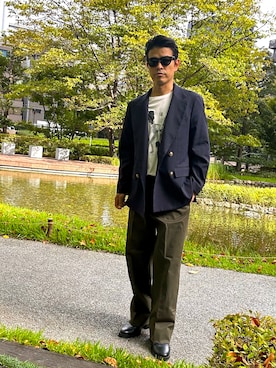 「アイテム（テーラードジャケット）」を使った、シンイチさん（メンズ・172cm）の秋コーディネート