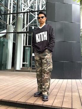 「KITH（キス）のアイテム」を使った、シンイチさん（メンズ・172cm）の春コーディネート