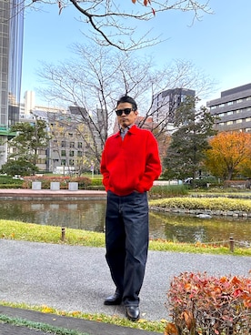 「TOMORROWLAND （トゥモローランド）のアイテム」を使った、シンイチさん（メンズ・172cm）の冬コーディネート