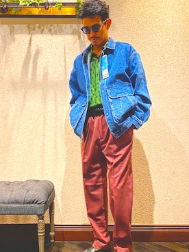 「NANO universe（ナノユニバース）のアイテム（デニムジャケット）」を使った、シンイチさん（メンズ・171cm）の夏コーディネート