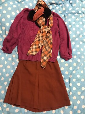 「Doublefocus（ダブルフォーカス）のアイテム（トップス）」を使った、川本陽子さん（レディース・157cm）の秋コーディネート