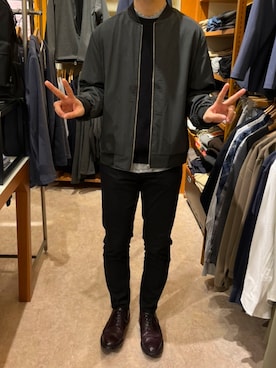 「UNITED ARROWS（ユナイテッドアローズ）のアイテム（ブルゾン）」を使った、S24さん（メンズ・178cm）の冬コーディネート