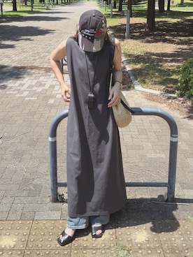 「LOEWE（ロエベ）のアイテム」を使った、ycmさん（レディース・160cm）の夏コーディネート