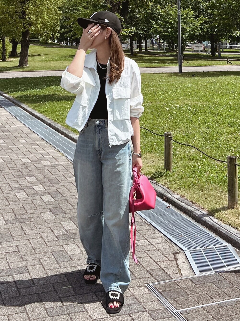 ZARA ビジュー付きデニムサンダル 35 - メルカリ