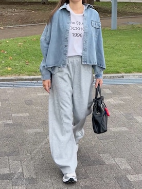 「アイテム（スウェットパンツ）」を使った、ycmさん（レディース・160cm）の秋コーディネート