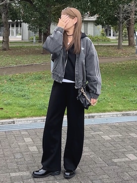 「アイテム（スウェットパンツ）」を使った、ycmさん（レディース・160cm）の秋コーディネート