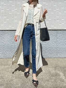「UNIQLO JW ANDERSON」｜「アイテム（シャツワンピース）」を使った、ycmさん（レディース・160cm）の春コーディネート