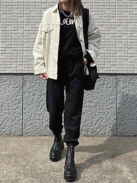 「LOEWE」｜「アイテム（デニムジャケット）」を使った、ycmさん（レディース・160cm）の冬コーディネート