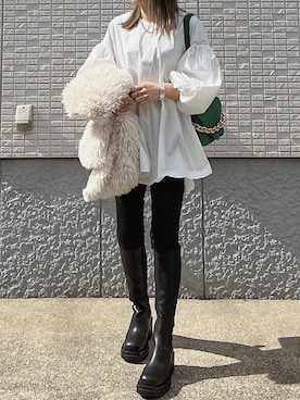 「ファーベスト」｜「アイテム（チュニック）」を使った、ycmさん（レディース・160cm）の冬コーディネート