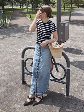 「Whim Gazette（ウィムガゼット）のアイテム」を使った、ycmさん（レディース・160cm）の夏コーディネート