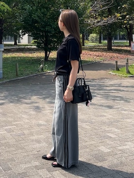 「アイテム（ポロシャツ）」を使った、ycmさん（レディース・160cm）の秋コーディネート
