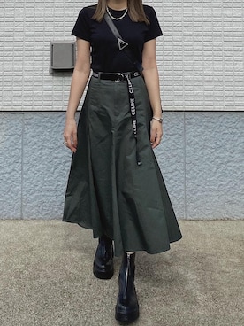 「THE ROW（ザロウ）のTHE ROW Zipped Boot I（ブーツ）」を使った、ycmさん（レディース・160cm）の夏コーディネート