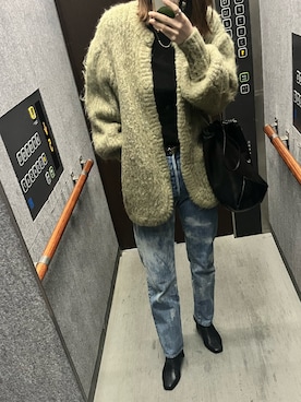 「CLANE（クラネ）のアイテム（カーディガン/ボレロ）」を使った、Chiakiさん（レディース・161cm）の冬コーディネート