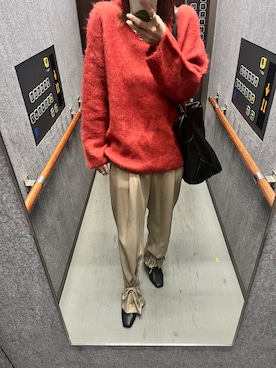「CLANE（クラネ）のアイテム（チノパンツ）」を使った、Chiakiさん（レディース・161cm）の秋コーディネート