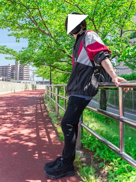 「WEGO（ウィゴー）のアイテム（ナイロンジャケット）」を使った、チワ丸´•ﻌ•`🐾さん（メンズ・164cm）の春コーディネート