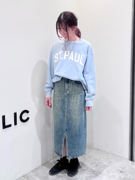 「AMERICAN HOLIC」｜「アイテム（スウェット）」を使った、Maiさん（レディース・163cm）の冬コーディネート