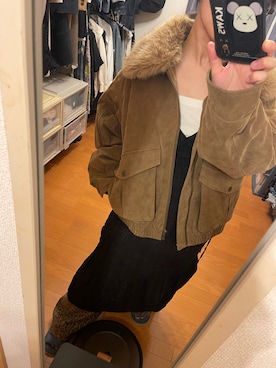 「アイテム（チューブトップ）」を使った、ターさん（レディース・157cm）の秋コーディネート
