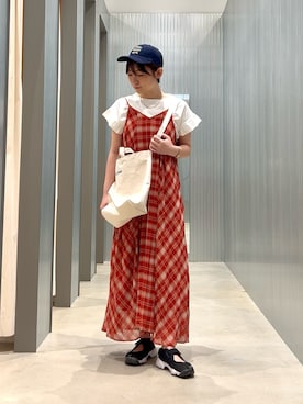 「SMELLY（スメリー）のアイテム（キャップ）」を使った、Ayaneさん（レディース・165cm）の春コーディネート