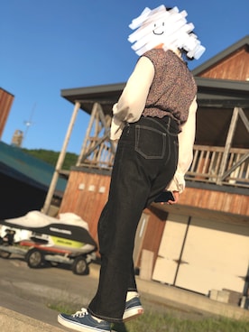 「MERLOT（メルロー）のアイテム（デニムパンツ）」を使った、ikacoさん（レディース・155cm）の春コーディネート