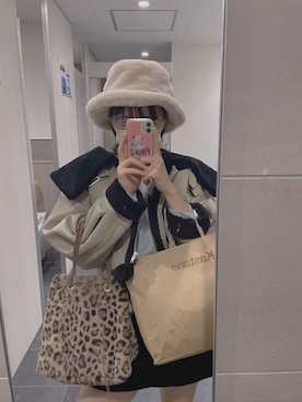 「DRESKIP（ドレスキップ）のアイテム（ハット）」を使った、椎名さん（レディース・159cm）の秋コーディネート