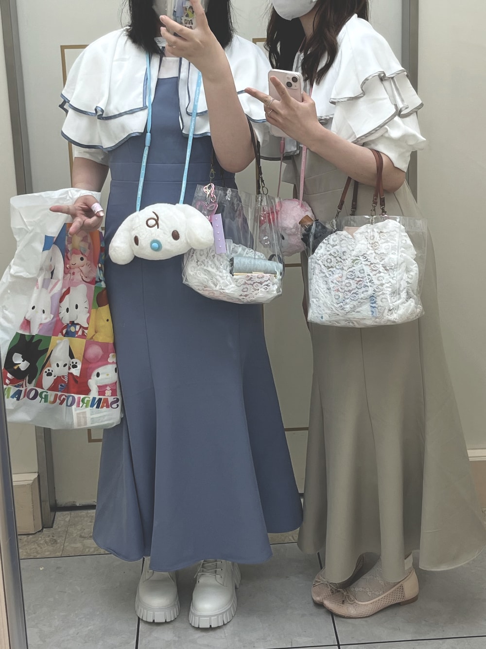 「アツいコーデ全部見せ、お出かけコーデ、大人女子、スカート、カラー×コーデ、いいね、save、フォローお願いします🤑、淡色コーデ、ワンピーススタイル、フリル、ハンドバッグ、フリルトップス、淡色女子、マーメイドスカート、マーメイドワンピース、earth music&ecology」｜「SHEINのアイテム（ブーツ、ホワイト系）」を使った、heika さん（レディース・160cm）の夏コーディネートの1枚目の写真